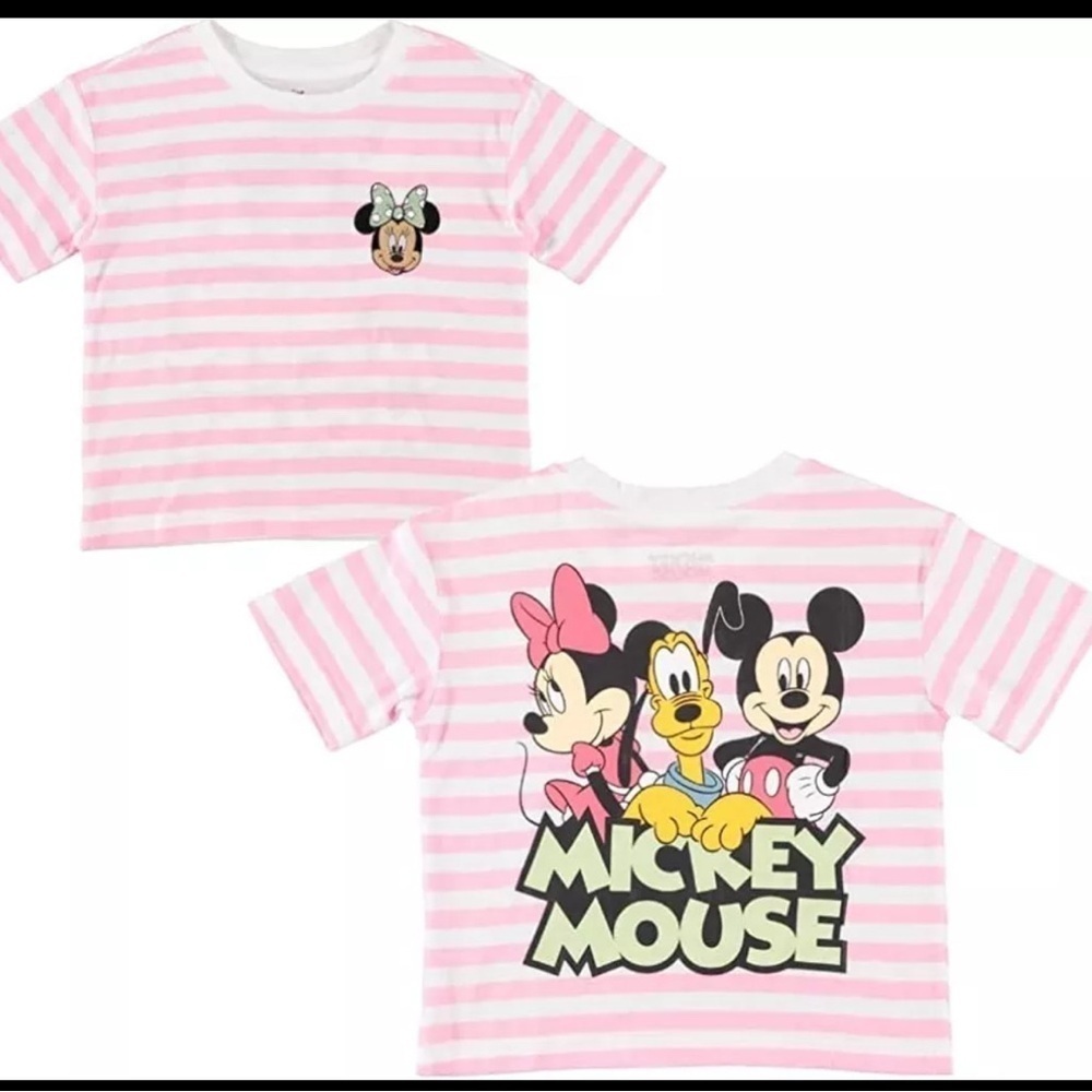 Disney Minnie Mouse Girls Short Sleeve T-Shirt- Front and Back Print 14/16